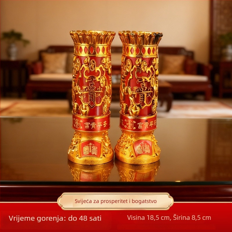 Kristalne svijeće za dom, bezdimne maslane lampe za Buddha ponude, dugotrajne lampe, par za dom i obožavanje Buddhe