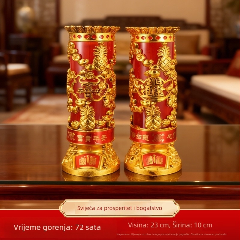 Kristalne svijeće za dom, bezdimne maslane lampe za Buddha ponude, dugotrajne lampe, par za dom i obožavanje Buddhe