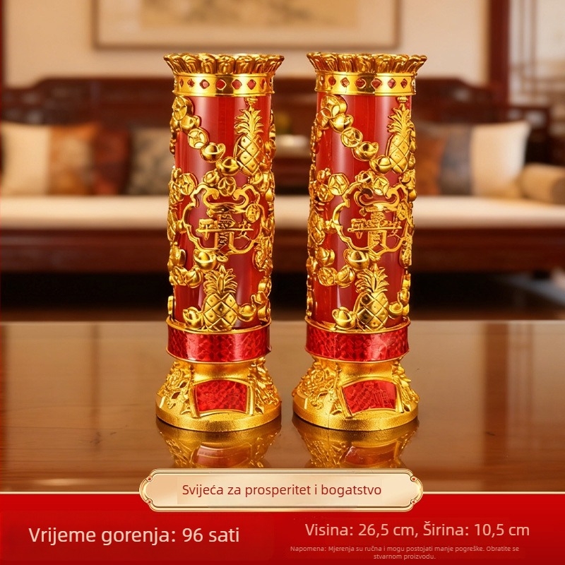 Kristalne svijeće za dom, bezdimne maslane lampe za Buddha ponude, dugotrajne lampe, par za dom i obožavanje Buddhe