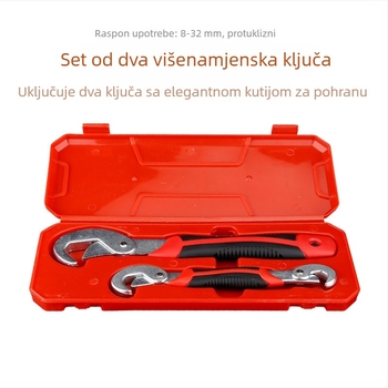 Podesivi ključ – višenamjenski ručni alat za kupaonicu, cijevni ključ s velikim otvorom i malim ključem