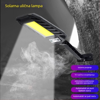 Solarna LED zidna svjetiljka za dvorište sa senzorom pokreta i daljinskim upravljačem, COB jaka svjetlost
