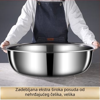 Magnetni nehrđajući čelični bazen, ekstra debeli, velik kapacitet za pranje rublja, kupanje, pranje povrća i miješenje tijesta, kućna uporaba