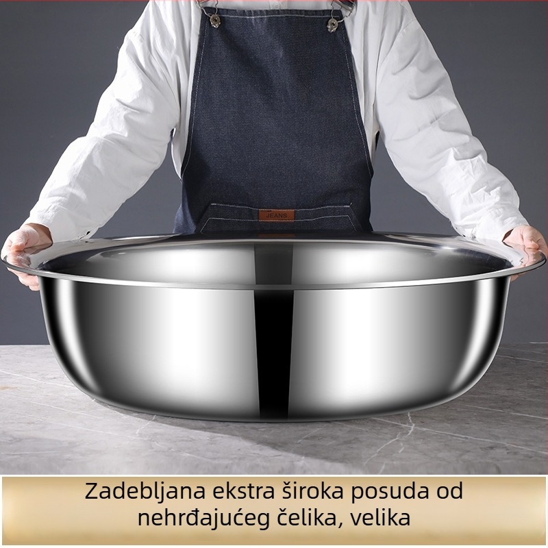 Magnetni nehrđajući čelični bazen, ekstra debeli, velik kapacitet za pranje rublja, kupanje, pranje povrća i miješenje tijesta, kućna uporaba