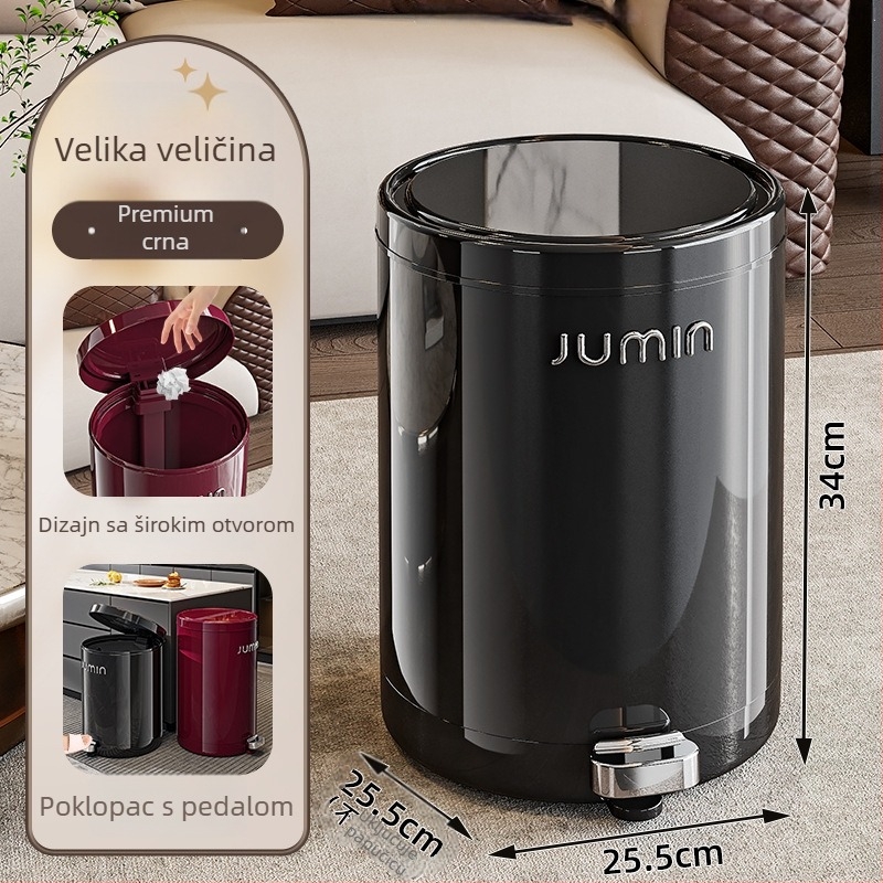 Plastični kanta za smeće s pedalom i poklopcem, velikog kapaciteta, za kućnu upotrebu – dnevni boravak i kupaonica