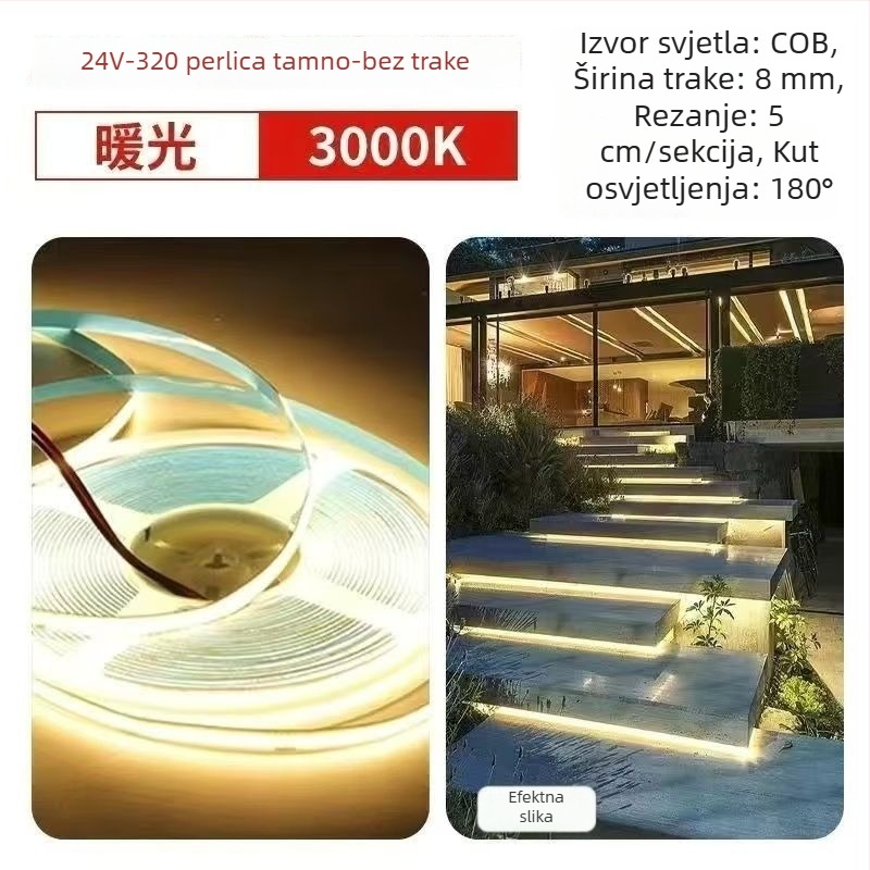 24V COB LED traka, samolijepljiva, linearna, za ormariće i stropove