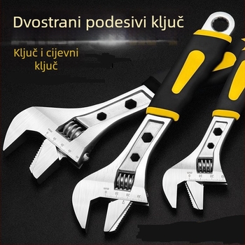 Prilagodljiv ključ s velikim otvorom, debeli visokougljični čelik, za kupaonicu