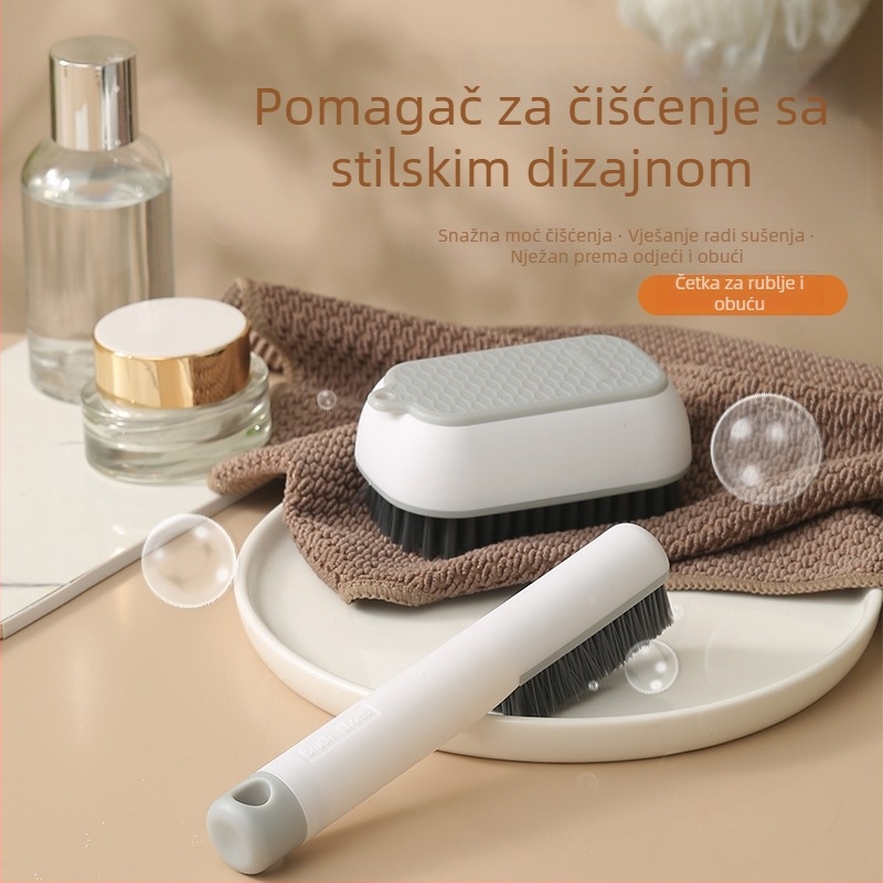 Kućna četka za cipele s dugim držalom, plastična četka za čišćenje, višestruka četka s kontrastnim bojama i mekim dlačicama