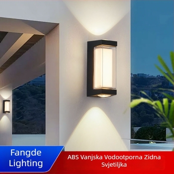 ABS vanjska LED vodootporna Zidna svjetiljka, IP65, 12 LED, 3000K, 120° snop, 85-265V, plastično kućište, 0,5 kg, moderno zidno svjetlo za unutarnju i vanjsku upotrebu