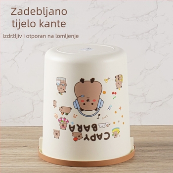 Otvoren koš za smeće, s modernim dizajnom i velikim kapacitetom, za kućanstvo, kuhinju, spavaću sobu i kupaonicu; sladak i kreativan uz dizajn prstena za pritiskanje.