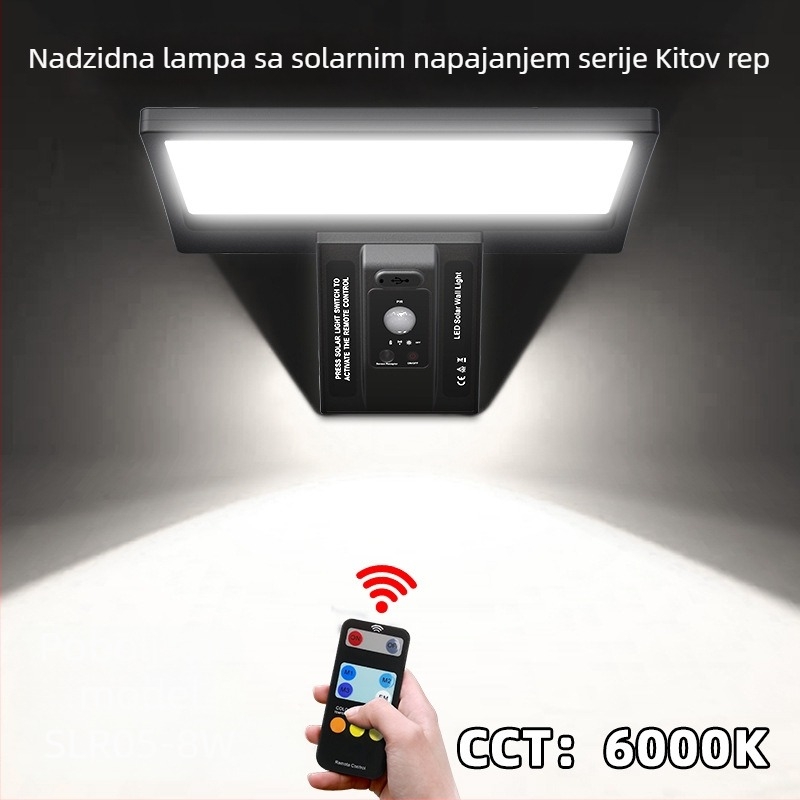 Solarna vanjska zidna svjetiljka sa senzorom pokreta, bez bušenja, atmosfersko osvjetljenje dvorišta, IP65 vodootpornost
