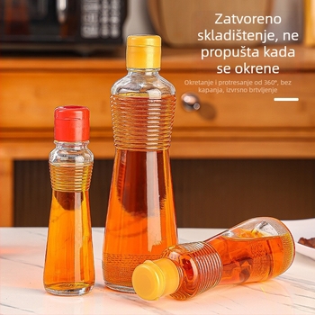 Prozirna debela staklena boca za kućno ulje, zatvorena i bez curenja, za sezamovo ulje, sojin umak i ocat