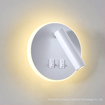 LED lampa za čitanje, rotirajuća zidna svjetiljka, nordijski stil, pogodna za hotelske sobe, dnevne sobe i spavaće sobe, uz krevet, moderni minimalistički dizajn, dvostruka kontrola