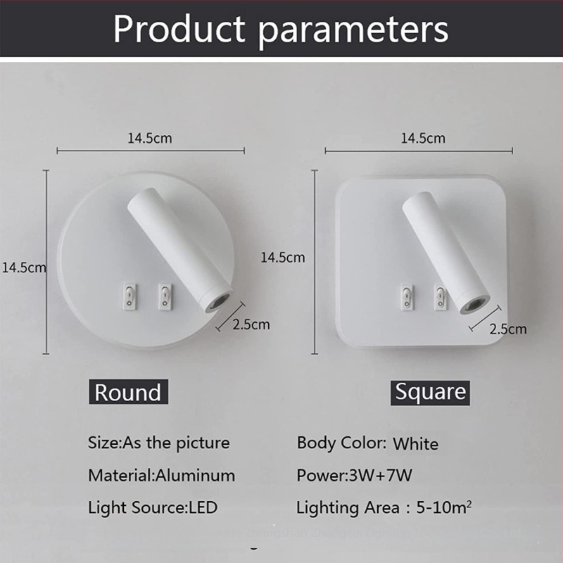 LED lampa za čitanje, rotirajuća zidna svjetiljka, nordijski stil, pogodna za hotelske sobe, dnevne sobe i spavaće sobe, uz krevet, moderni minimalistički dizajn, dvostruka kontrola