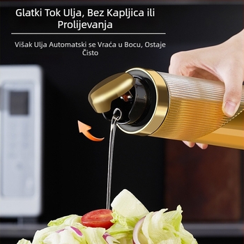 Xinzi staklena boca za ulje s automatskim otvaranjem i zatvaranjem, kuhinjska boca za začine za sojin sos i ocat
