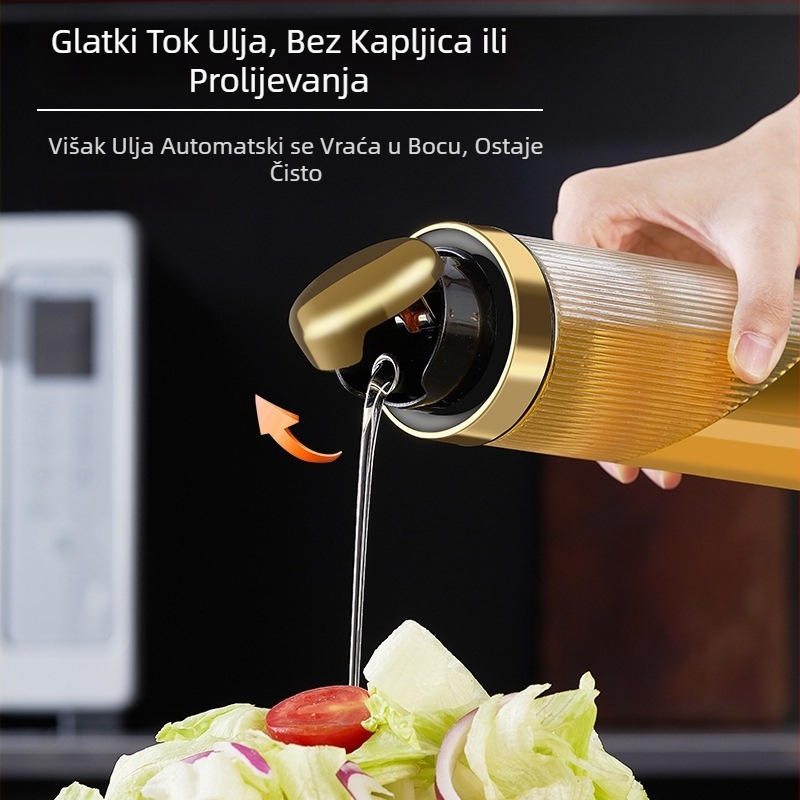 Xinzi staklena boca za ulje s automatskim otvaranjem i zatvaranjem, kuhinjska boca za začine za sojin sos i ocat