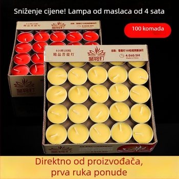 Biljna ghí svijeća za štovanje Buddhe, šalice oblik, male granule, bez mirisa i dima, dugotrajna kućna upotreba