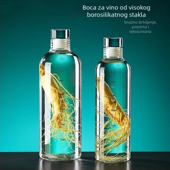Staklena boca od visokobosilikatnog stakla za alkohol i ulje čaja, zatvorena, prehrambena kvaliteta, zapremina 300/500/750/1000 ml