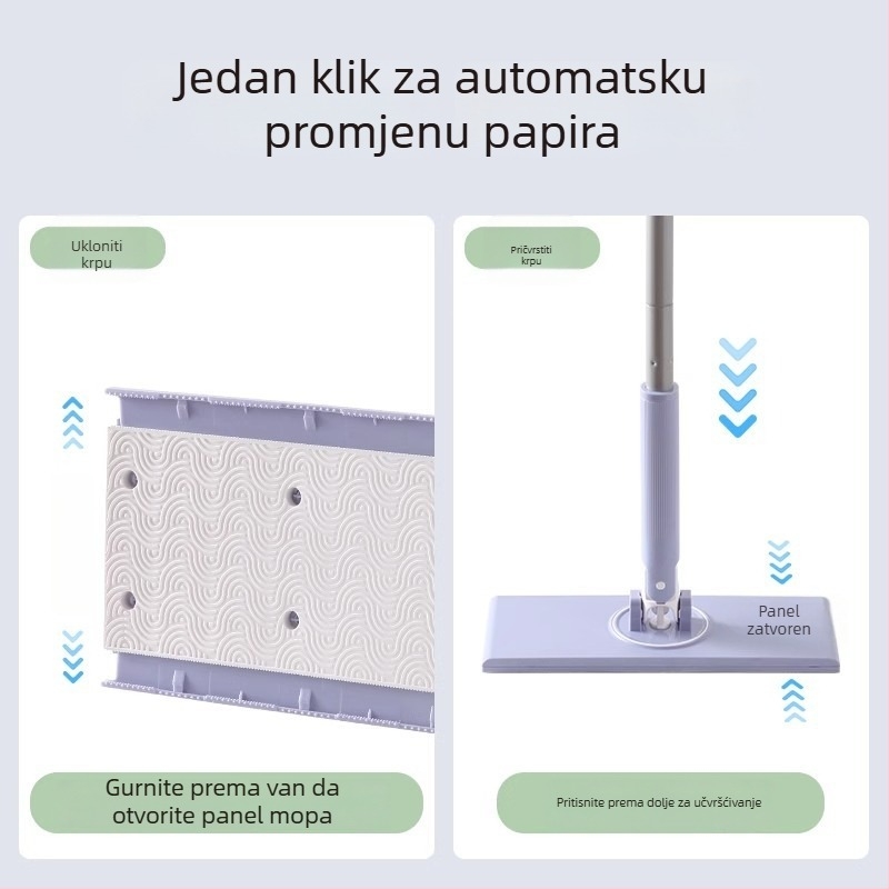 2025 Novi automatski mop s klipom za tkaninu, lakše čišćenje kod kuće, bez ručnog pranja, mikrovlaknasta podloga