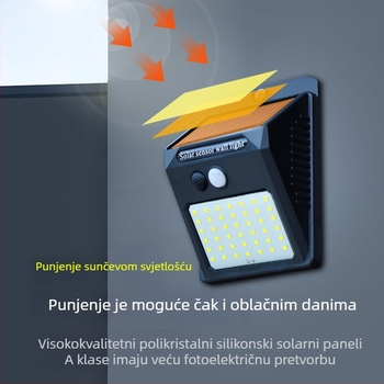 Solarna zidna svjetiljka s detekcijom pokreta, 20 LED, IP66, za dvorište