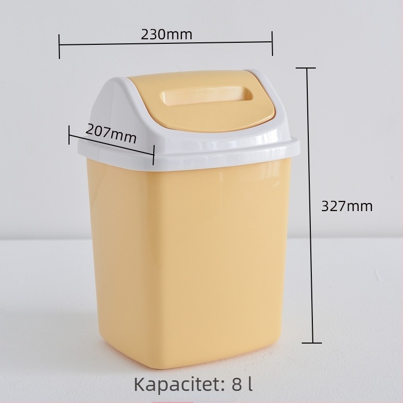 Koš za smeće s poklopcem za kupaonicu, uski pravokutni dizajn, pogodan za uske prostore, dnevni boravak