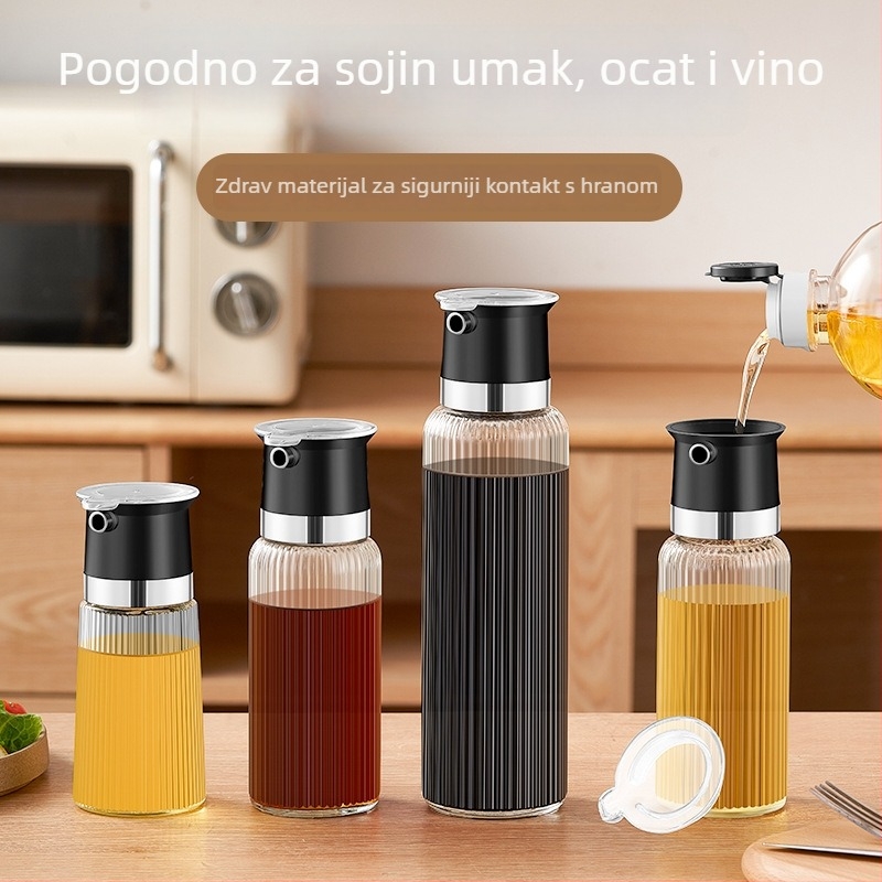 Staklena boca za kuhinju: sojin sos, ocat, ulje i sezamovo ulje, posuda za ulje s čvrstim poklopcem