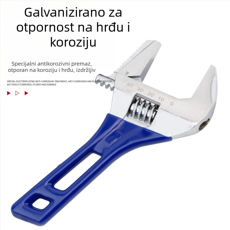 Podešavajući ključ s velikim otvorom, kratkim držačem, za kupaonicu, višenamjenski mini ključ