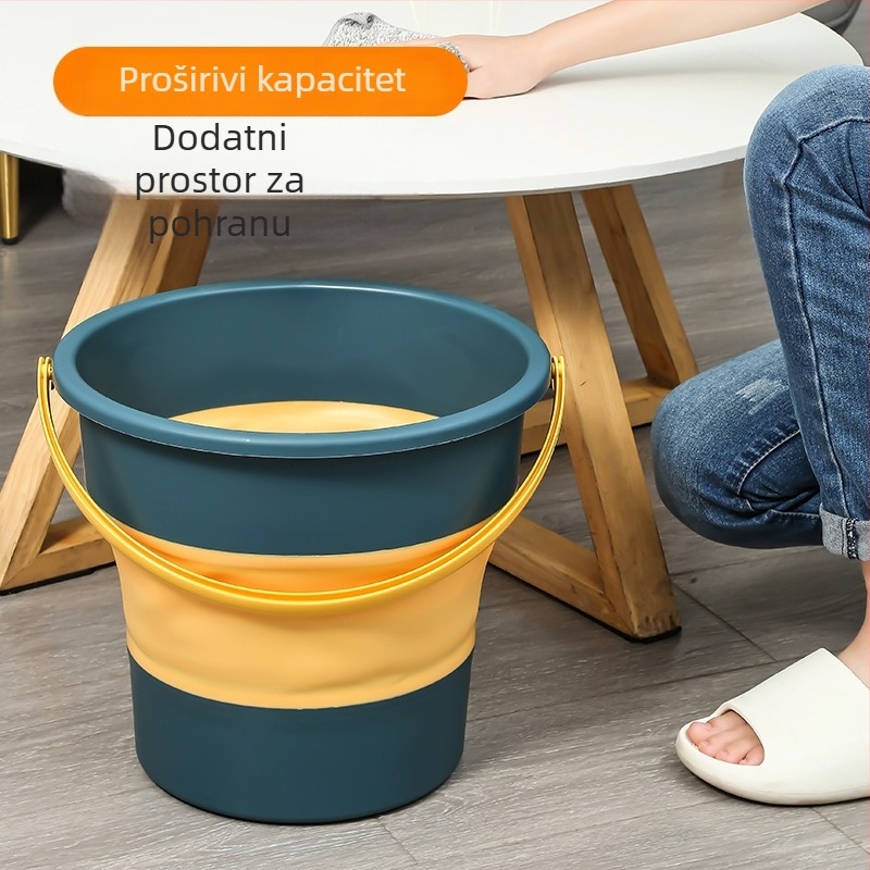 Prijenosna vanjska kanta za vodu za ribolov, putovanja automobilom, pranje auta, tuširanje stopala i pranje rublja; plastična kanta