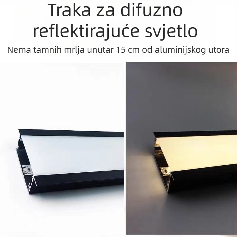 3030 difuzno-reflektivna LED traka s 48 LED, ambijentalno linearno osvjetljenje, 24V, visoka svjetlina, rezanje po svakom LED čipu, nisk napon, 18W/m, širina 12 mm, vodootporna, CRI 90