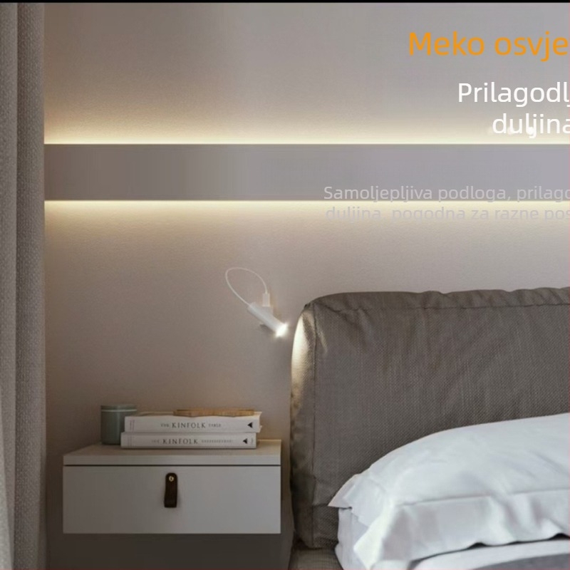 LED linijski LED trak 2835, 120 LED, visoka svjetlina, bez tamnih mrlja, niski pad svjetla, 12V LED trak za ogledalo