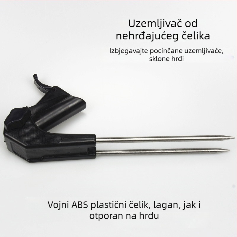 Nehrđajući držač štapa za ribolov, izvlačivi, s klinom u tlo
