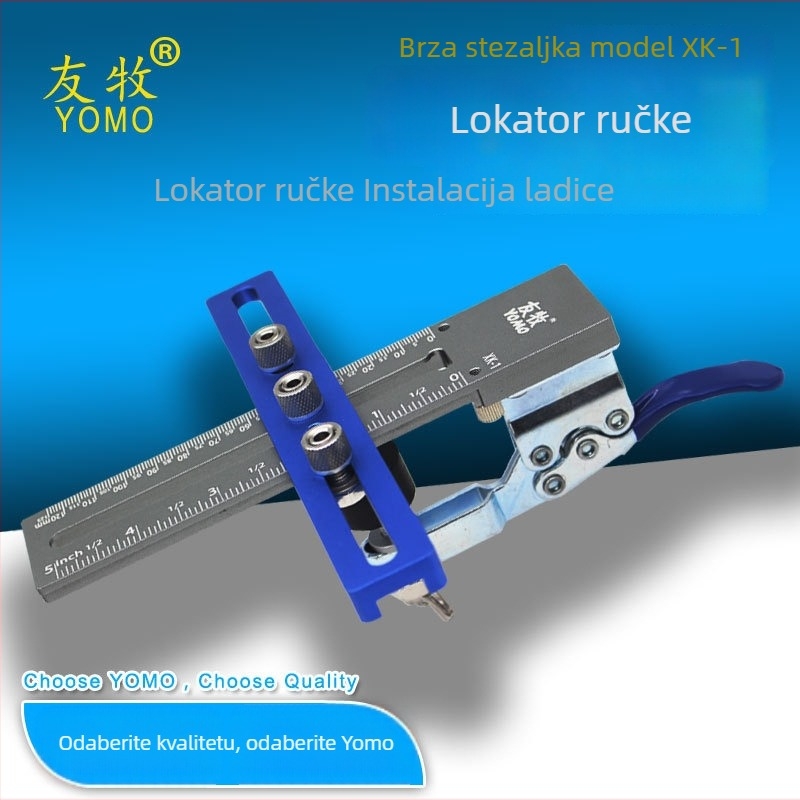 3-dijelni komplet za lociranje rupa za ugradnju ručica na ormare i ladice, alat za obradu drva, aluminijska legura