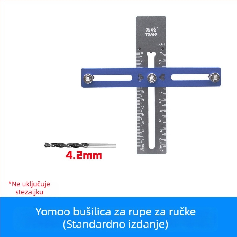 3-dijelni komplet za lociranje rupa za ugradnju ručica na ormare i ladice, alat za obradu drva, aluminijska legura