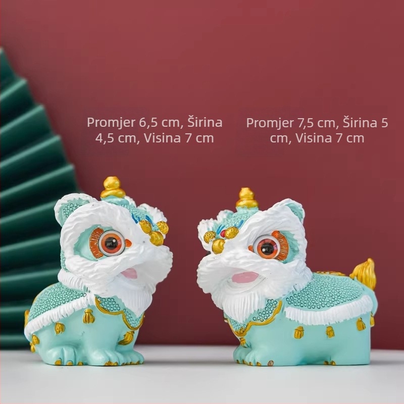 Figura lava u kineskom stilu za dom dekor — dnevni boravak, hodnik ili vinska ormarić, stolna dekoracija, kulturno-umjetnički komad, poklon za svečanost