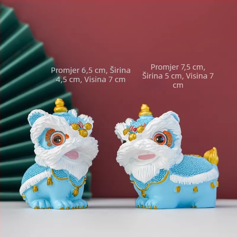Figura lava u kineskom stilu za dom dekor — dnevni boravak, hodnik ili vinska ormarić, stolna dekoracija, kulturno-umjetnički komad, poklon za svečanost