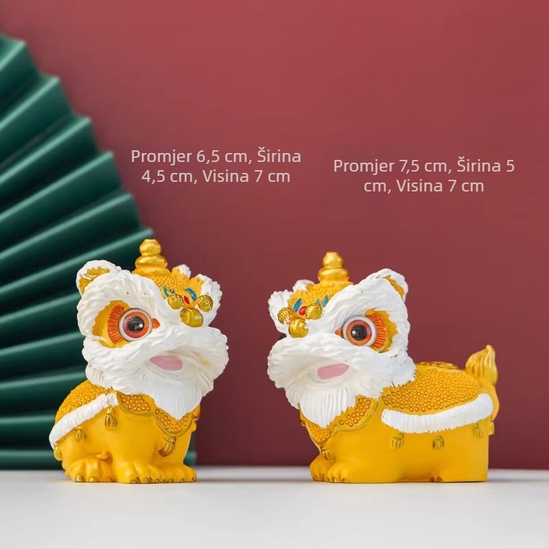 Figura lava u kineskom stilu za dom dekor — dnevni boravak, hodnik ili vinska ormarić, stolna dekoracija, kulturno-umjetnički komad, poklon za svečanost