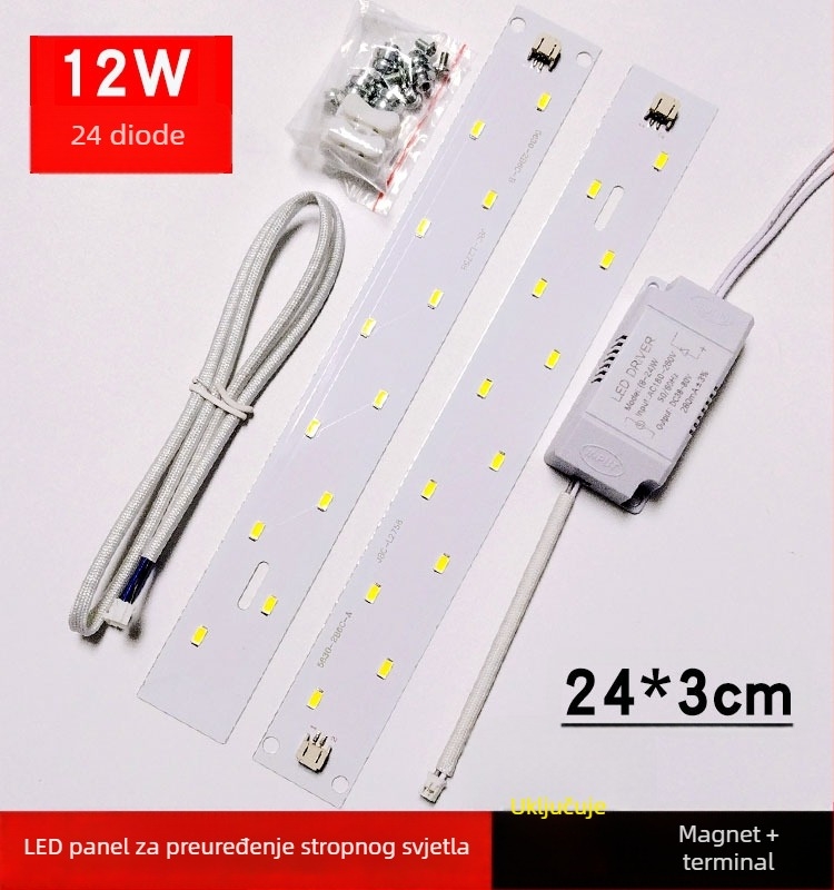 LED trak za strop s integriranim karbonskim vlaknima panelom i priborom za renoviranje rasvjetnog panela
