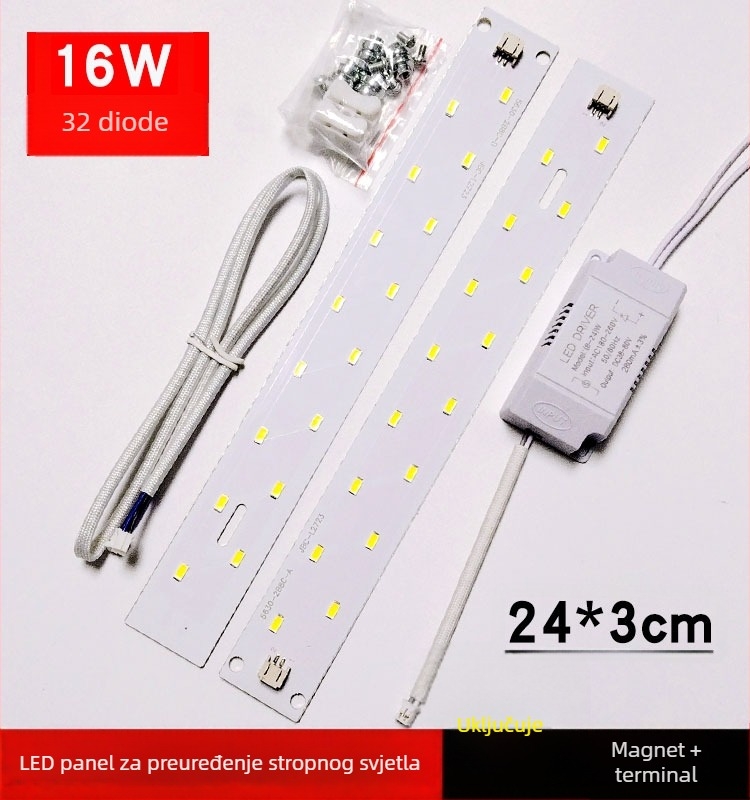 LED trak za strop s integriranim karbonskim vlaknima panelom i priborom za renoviranje rasvjetnog panela