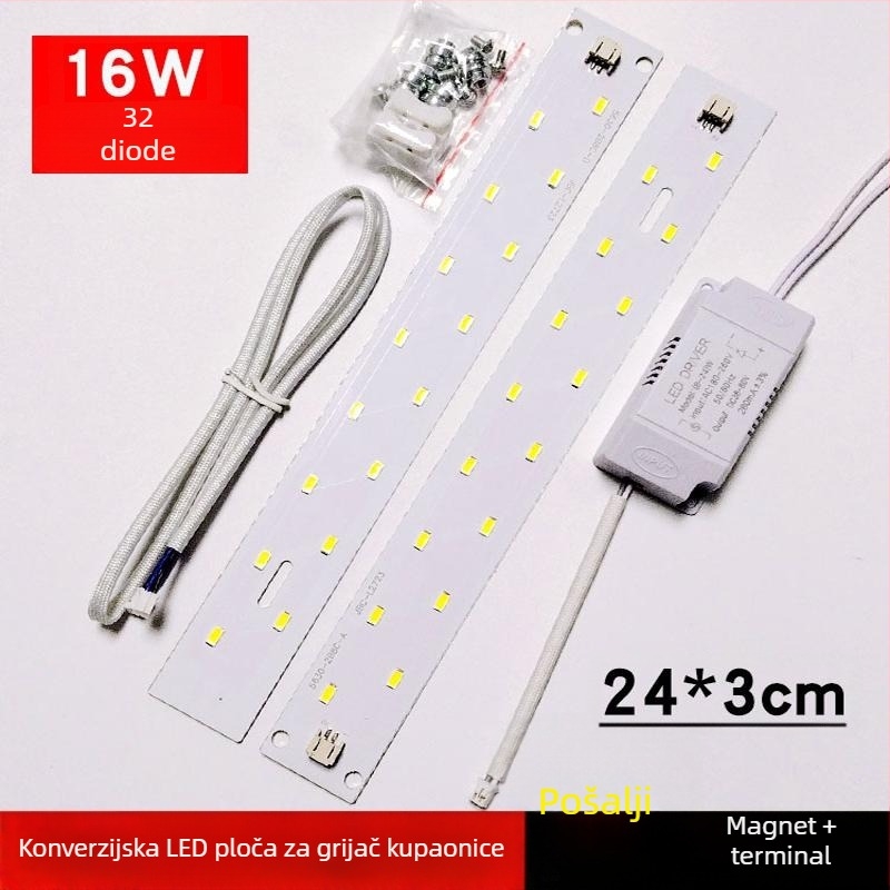 LED trak za strop s integriranim karbonskim vlaknima panelom i priborom za renoviranje rasvjetnog panela