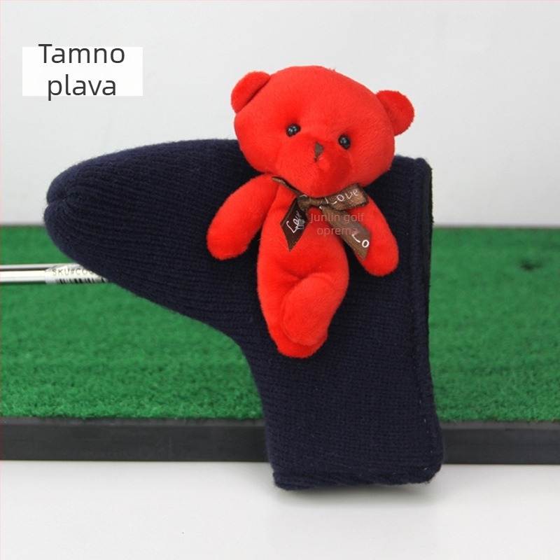 Navlaka za glavu golf-puttera s karikaturnim dizajnom, pletena vuna, dostupna u pet boja