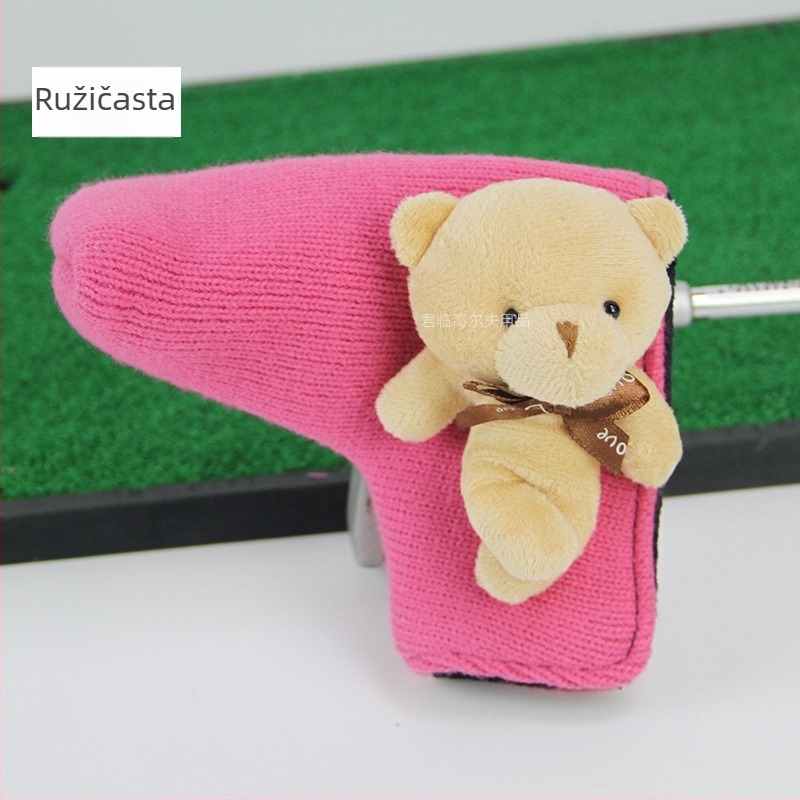 Navlaka za glavu golf-puttera s karikaturnim dizajnom, pletena vuna, dostupna u pet boja