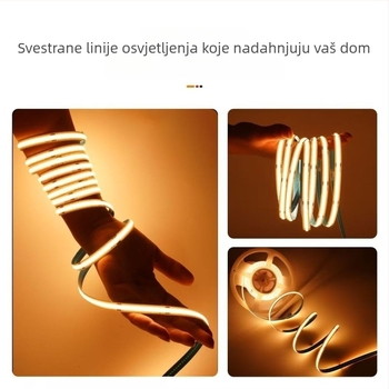 COB LED traka 12V/24V, izuzetno tanka i fleksibilna, bez svjetlosnih mrlja, 320 LED, širina 8 mm, 10 W, nije dimibilna, za garderobe