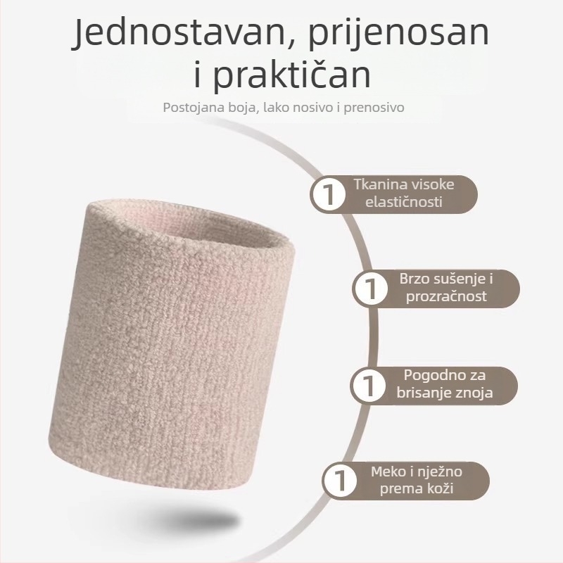 Zapestni pojas za upijanje znoja — elastičan, za fitness, badminton, tenis, košarku i trčanje