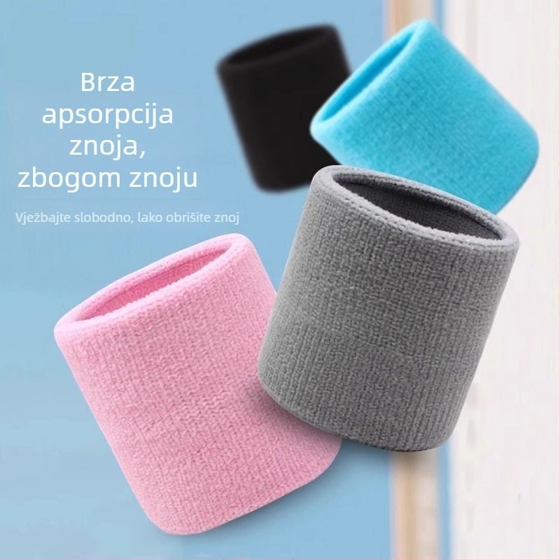 Zapestni pojas za upijanje znoja — elastičan, za fitness, badminton, tenis, košarku i trčanje