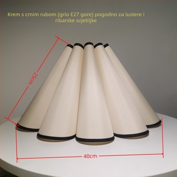 Tekstilni abažur za stolnu i podnu lampu, oblik latica cvijeta, bež boje