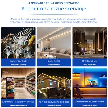 Unutarnji LED trak 24V, 10 m rola, 120 LED 2835, 3000K/4000K/6500K, 120° kut zračenja, za ugrađenu instalaciju