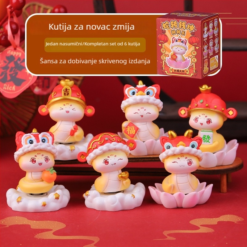 Slatka panda u šumi bambusa, na ljuljački — figurica od smole za stolni dekor kod kuće i u uredu