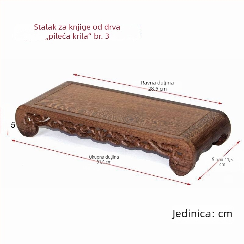 Drvena Buda statua s pravokutnom bazom i kamenskim postoljem, dekor za vazu ili bonsai