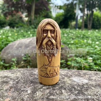 Severni Viking Bog – skulptura od smole s drvenim izgledom, ukras za dom i vanjski vrt