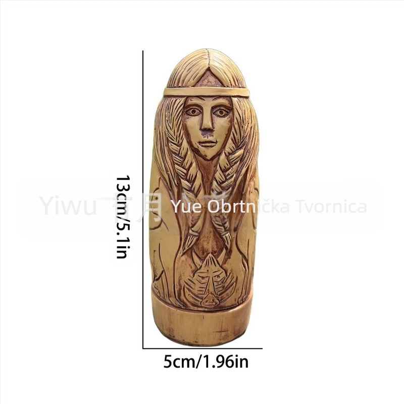 Severni Viking Bog – skulptura od smole s drvenim izgledom, ukras za dom i vanjski vrt
