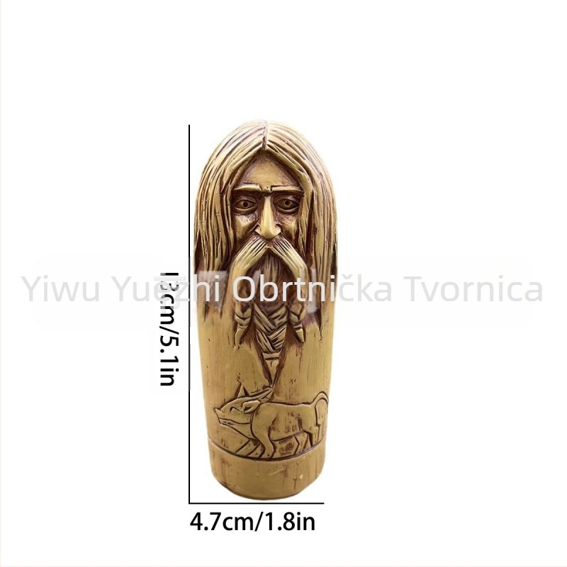 Severni Viking Bog – skulptura od smole s drvenim izgledom, ukras za dom i vanjski vrt